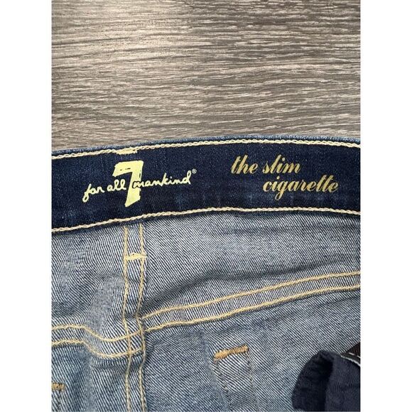 7 For All Mankind The Slim Cigarette Skinny Blue Jeans Size 27 - Picture 3 of 4